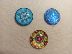 Skleněný kabošon 25 mm mandala - 1 ks