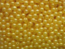 Perličky 6 mm - stř. žlutá