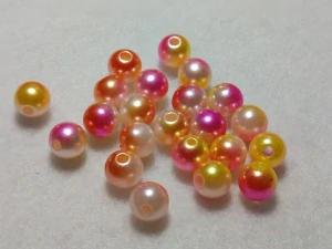 Perličky 8 mm - růžovožlutá
