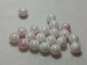 Perličky 10 mm - MERMAID, růžovobílá
