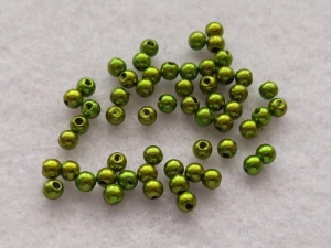 Perličky 4 mm - olivová