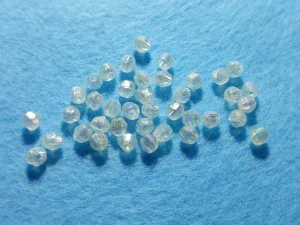 Broušená sluníčka 6 mm - transparentní, AB efekt