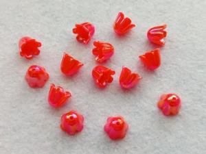Zvonek 9 x 11 mm - sv. červený s AB efektem