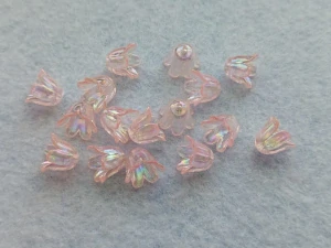 Zvonek 9 x 11 mm - růžový s AB efektem